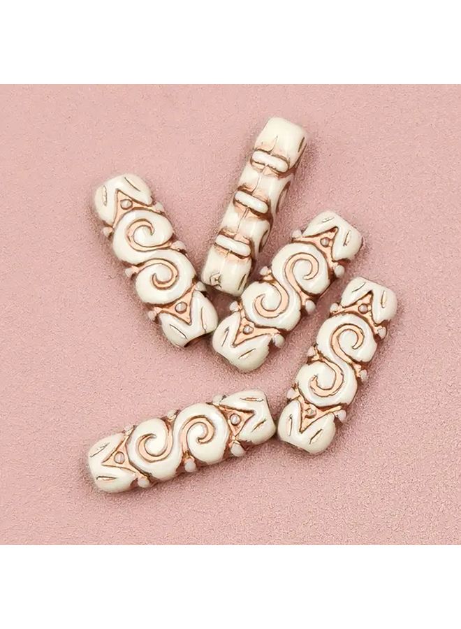 Red Copper On White Square Beads For Jewelry Making Keychains DIY Crafts - Image 5